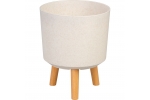 Ghiveci plastic cu 3 picioare pentru flori, WhiteWheat, capacitate 7.75 litri, 24.5x31 cm