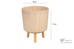 Ghiveci plastic cu 3 picioare pentru flori, BambooFiber, capacitate 15.5 litri, 30x37 cm