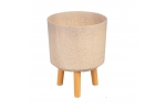 Ghiveci plastic cu 3 picioare pentru flori, BambooFiber, capacitate 15.5 litri, 30x37 cm