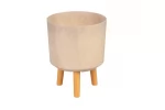 Ghiveci plastic cu 3 picioare pentru flori, BambooFiber, capacitate 15.5 litri, 30x37 cm