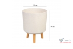 Ghiveci plastic cu 3 picioare pentru flori, WhiteWheat, capacitate 15.5 litri, 30x37 cm