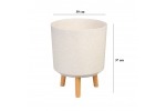 Ghiveci plastic cu 3 picioare pentru flori, WhiteWheat, capacitate 15.5 litri, 30x37 cm
