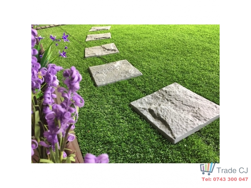 Set 4 bucati podea gradina, din plastic PP, 30x30 cm, culoare gri, efect piatra