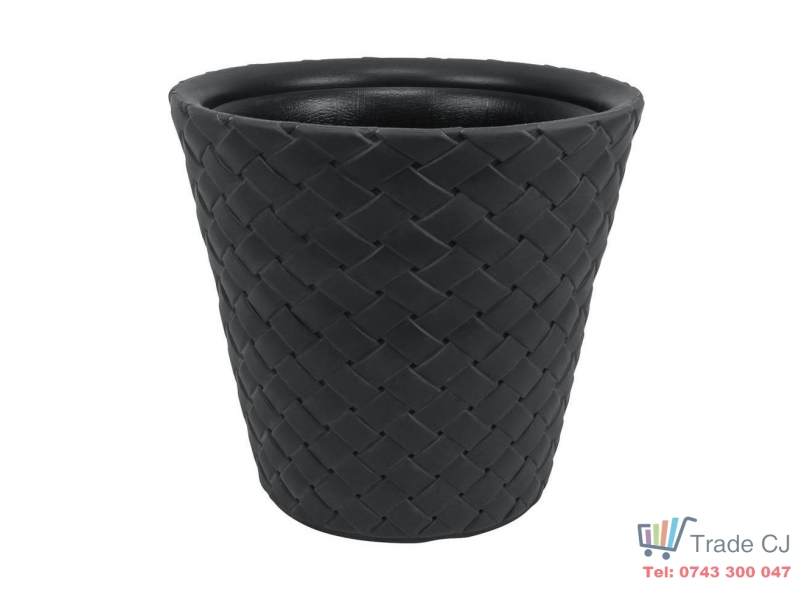 Ghiveci flori RoundMatuba,gri,diametru 35 cm,inaltime 32 cm