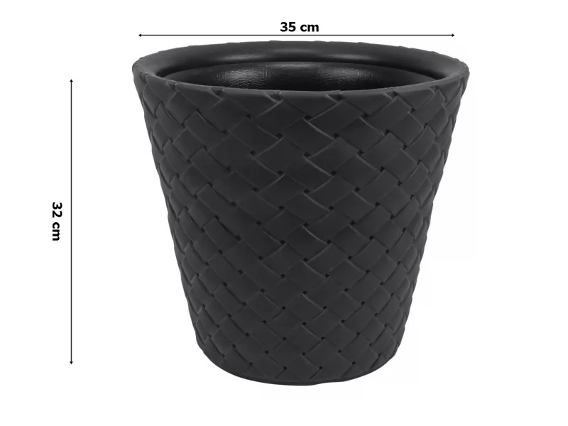 Ghiveci flori RoundMatuba,gri,diametru 35 cm,inaltime 32 cm