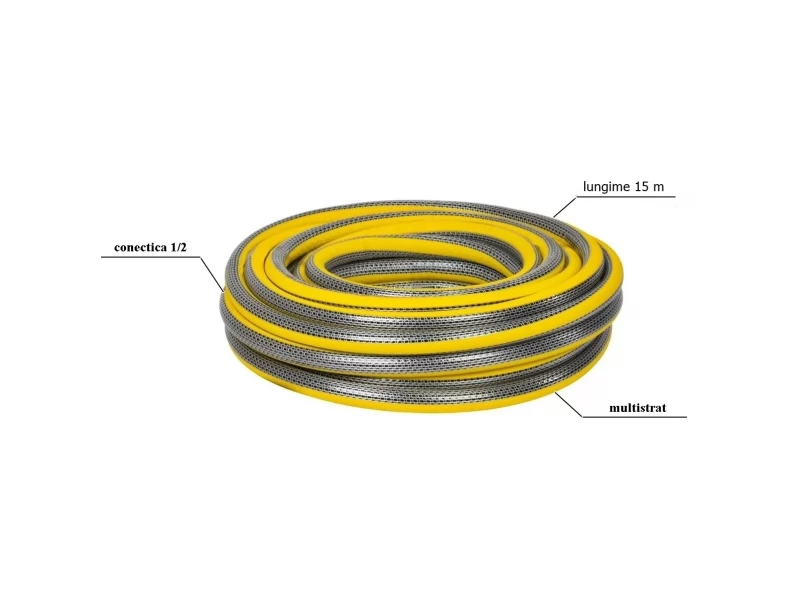 Furtun gradina multistrat Anti-torsion Plus, antirasucire, lungime 15 m, conectica 1 2 , protectie UV