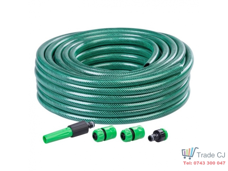 Set furtun cu accesorii pentru gradina, 3 straturi, conectica 1 2, lungime 10 m, presiune max 12 bar, rezistent UV
