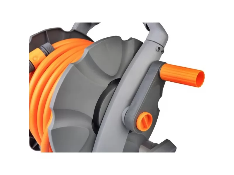 Furtun cu derulator si accesorii stropit, conectica 1 2 si 3 4, 3 straturi, 20+2m, max 24 bar