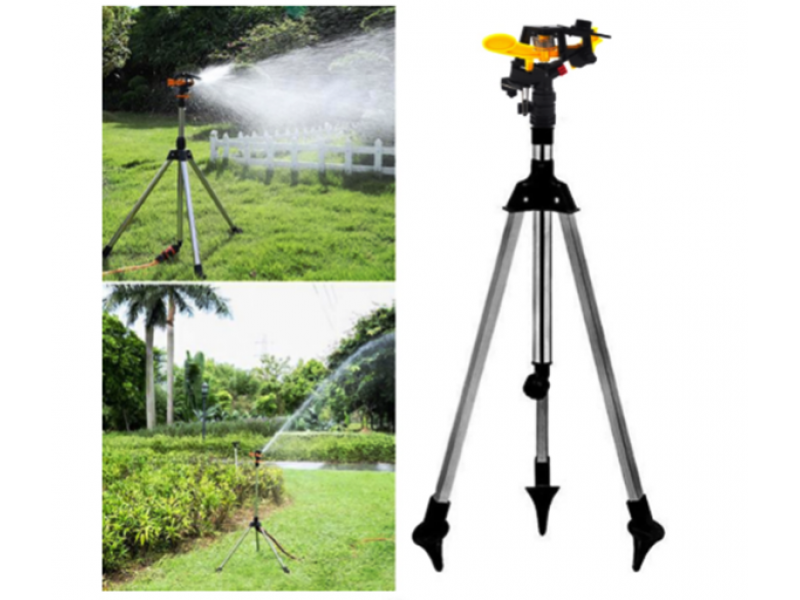 Aspersor cu picioare metalice,rotativ pentru gradina cu trepied 55-93 cm cu sistem prindere 3 4