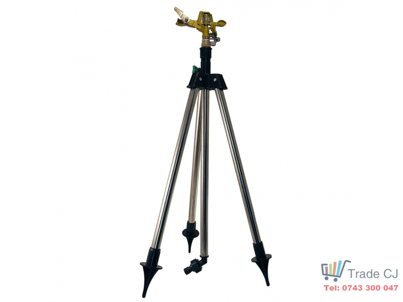 Aspersor metalic rotativ pentru gradina cu trepied 55-93 cm cu sistem prindere 3 4