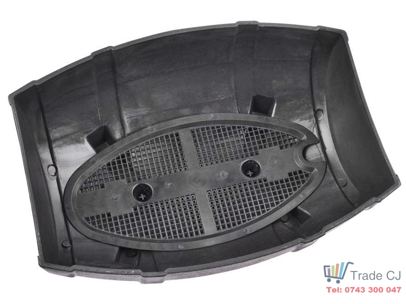 Ghiveci decorativ Half-Barrel Natur din plastic pentru terase sau gradini 41.5x30x19cm
