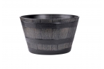 Ghiveci decorativ rotund, din plastic rezistent, efect lemn natur, 39x24 cm