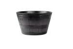Ghiveci decorativ rotund din plastic, efect lemn teak, 39x24 cm