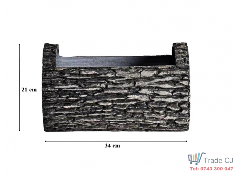 Ghiveci decorativ orizontal, model scoarta de copac, SGTT,34x21cm