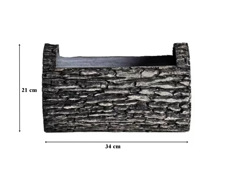 Ghiveci decorativ orizontal, model scoarta de copac, SGTT,34x21cm