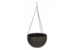 Ghiveci de flori cu agatatoare metalica, 26x16 cm , maro