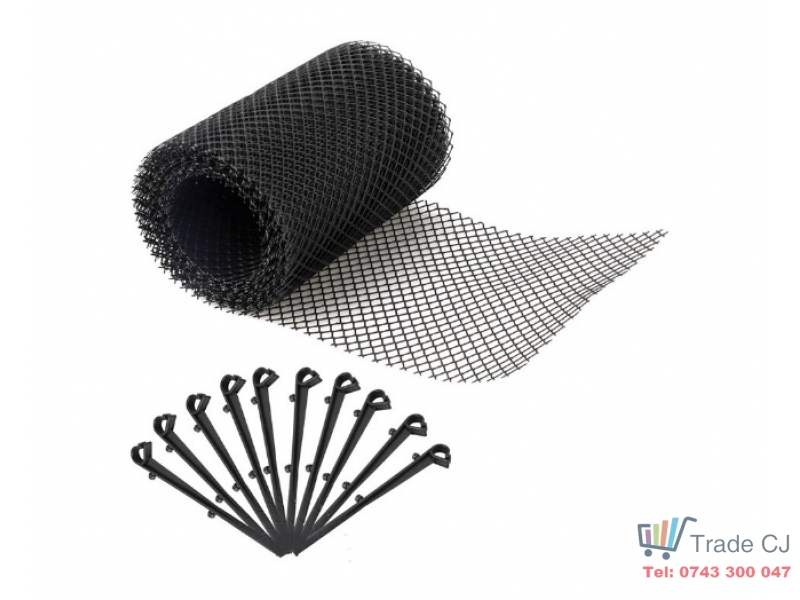 Set plasa protectie jgheaburi,6m lungime,16 cm latime cu clipsuri prindere