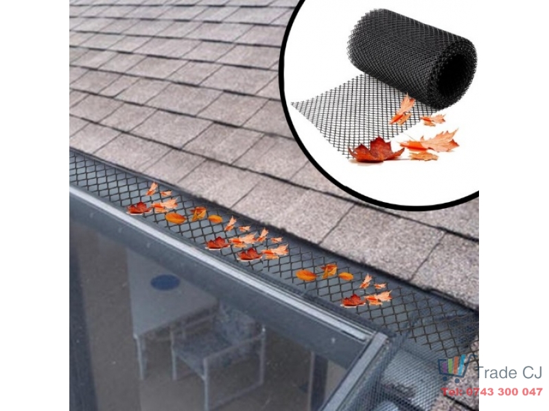 Set plasa protectie jgheaburi,6m lungime,16 cm latime cu clipsuri prindere