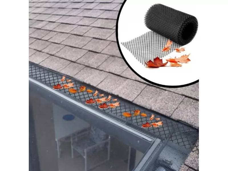 Set plasa protectie jgheaburi,6m lungime,16 cm latime cu clipsuri prindere