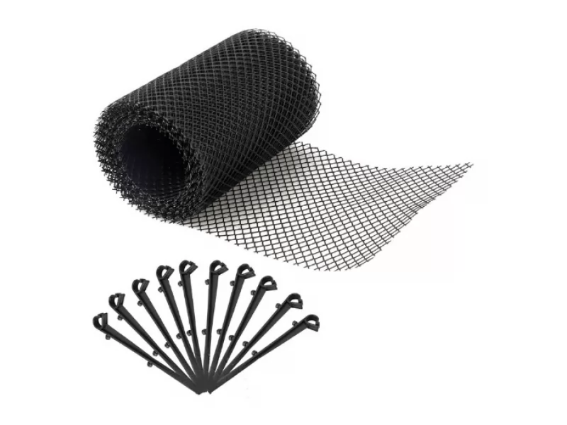 Set plasa protectie jgheaburi,6m lungime,16 cm latime cu clipsuri prindere