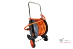 Furtun pe tambur cu roti,conectica 1 2ﾔ, lungime de 40m, max 24 Bar