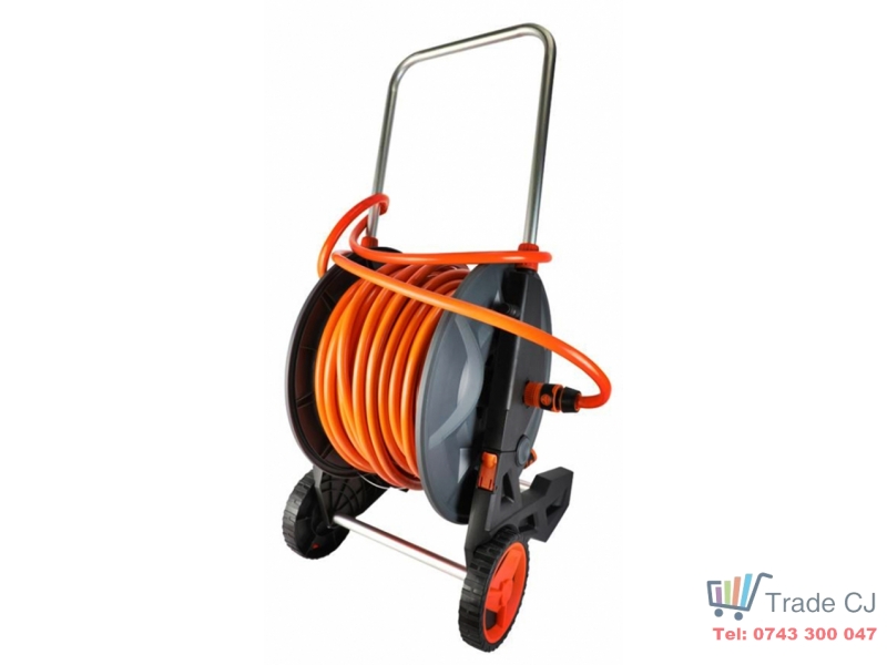 Furtun pe tambur cu roti,conectica 1 2ﾔ, lungime de 40m, max 24 Bar