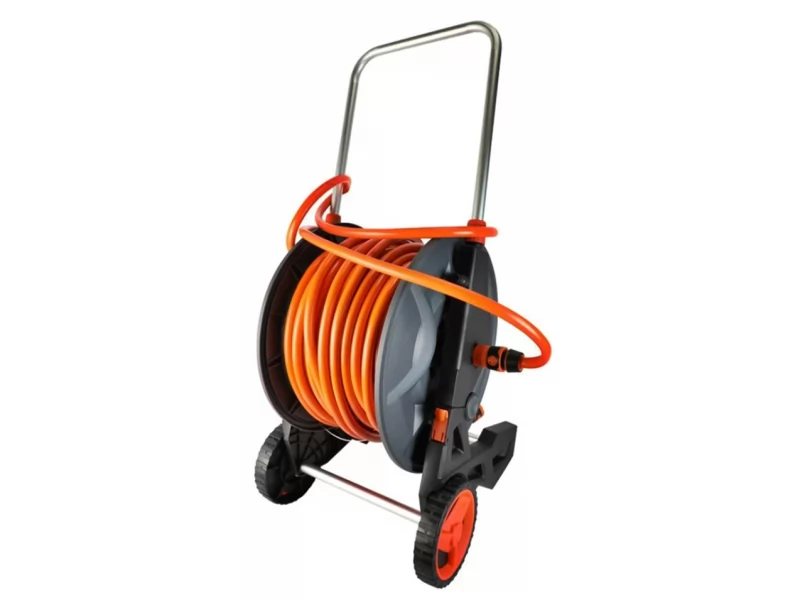 Furtun pe tambur cu roti,conectica 1 2ﾔ, lungime de 40m, max 24 Bar