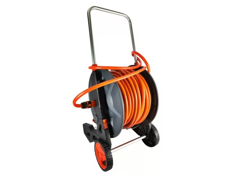 Furtun pe tambur cu roti,conectica 1 2ﾔ, lungime de 40m, max 24 Bar