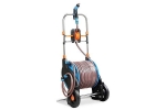 Furtun cu derulator pe roti, profesional, Strend Pro, 3 straturi, 50 m+2 m,conectica 1 2 cu pistol si adaptor