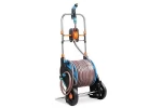 Furtun cu derulator pe roti, profesional, Strend Pro, 3 straturi, 50 m+2 m,conectica 1 2 cu pistol si adaptor