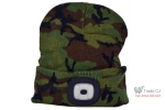 Caciula cu LED reincarcabila prin USB,4xSMD LED,Li-Ion,Army Camouflage,marime universala