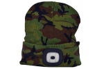 Caciula cu LED reincarcabila prin USB,4xSMD LED,Li-Ion,Army Camouflage,marime universala