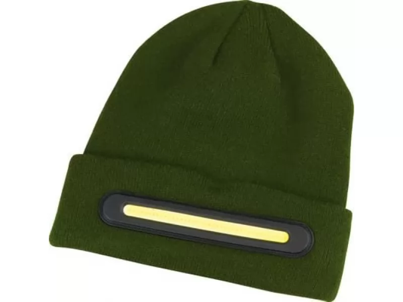 Caciula cu lanterna LED, 40 cob LED, 140 lm, incarcare usb-c, baterie 750 mah, 3 moduri de iluminare, culoare verde