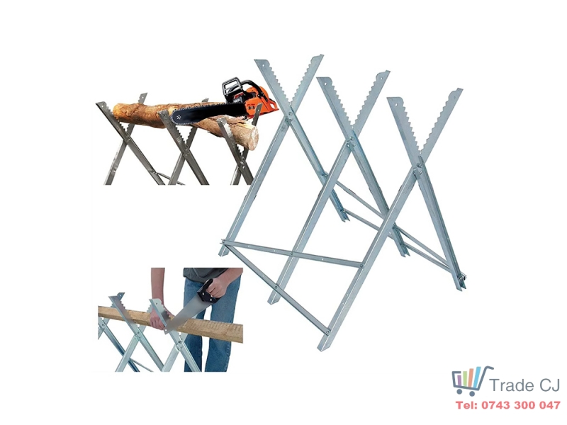 Capra metalica pliabila, material zincat, pentru taiat lemne, 80x80x79 cm, max 150 kg