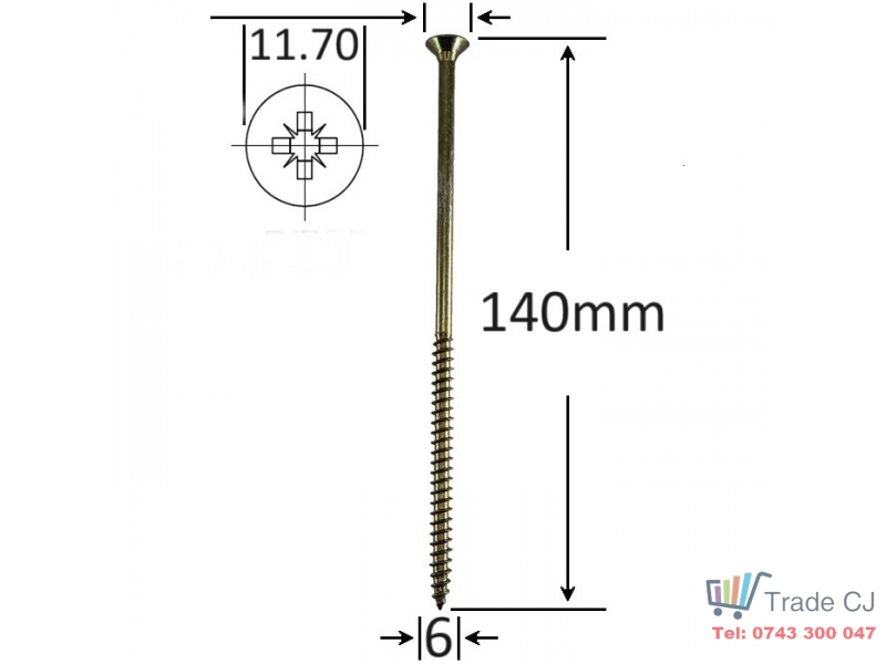 Set holsurub cap inecat 6x140, 50 bucati set