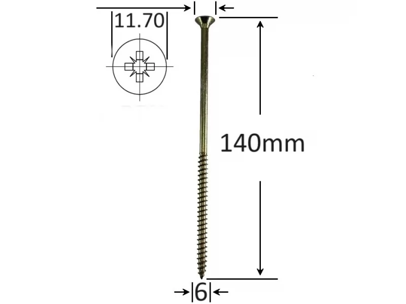 Set holsurub cap inecat 6x140, 50 bucati set