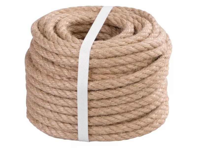 Funie rasucita din iuta pentru gradina si decor, 8 mm grosime, 20 m lungime