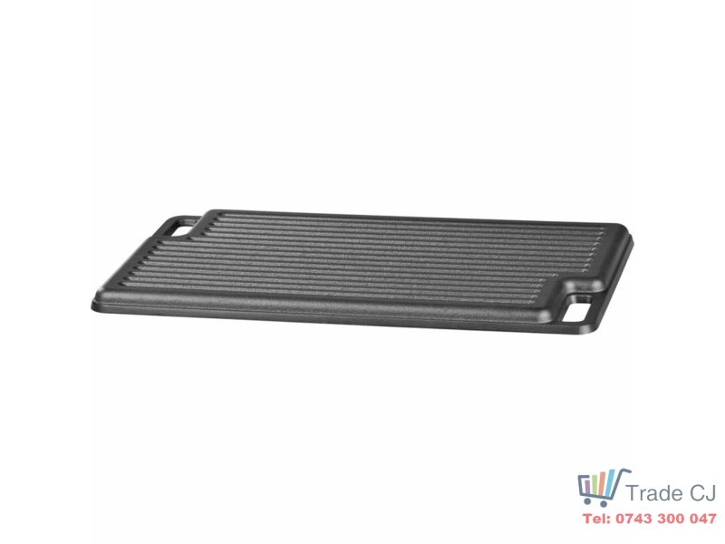 Plita reversibila din fonta pentru grill, dreptunghiulara, cu manere 46x26x1.9 Cm