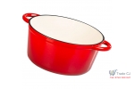 Oala cu capac din fonta emailata, capacitate 4l, manere prindere, diametru 24 cm