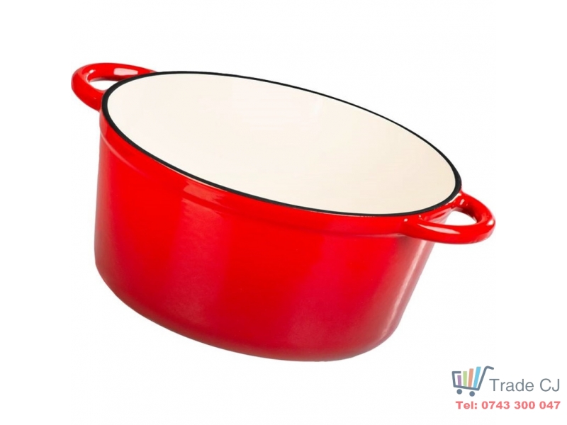 Oala cu capac din fonta emailata, capacitate 4l, manere prindere, diametru 24 cm