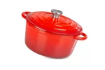 Oala cu capac din fonta emailata, capacitate 4l, manere prindere, diametru 24 cm