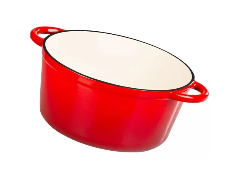 Oala cu capac din fonta emailata, capacitate 4l, manere prindere, diametru 24 cm