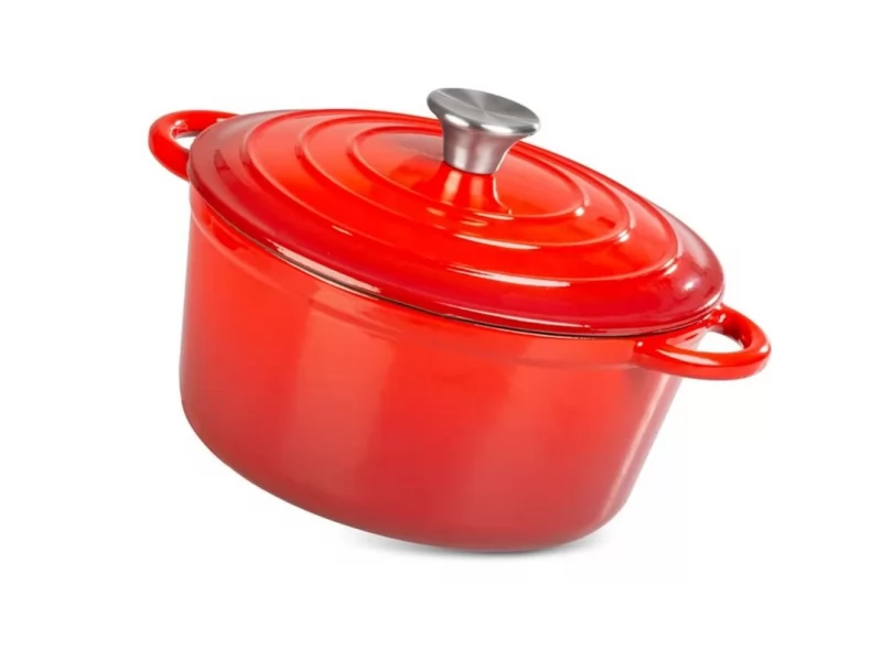 Oala cu capac din fonta emailata, capacitate 4l, manere prindere, diametru 24 cm