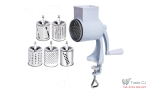 Set razatoare manuala cu prindere pe masa, 5 accesorii din inox, pentru nuci, legume, branzeturi, razatoare multifunctionala