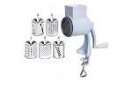 Set razatoare manuala cu prindere pe masa, 5 accesorii din inox, pentru nuci, legume, branzeturi, razatoare multifunctionala