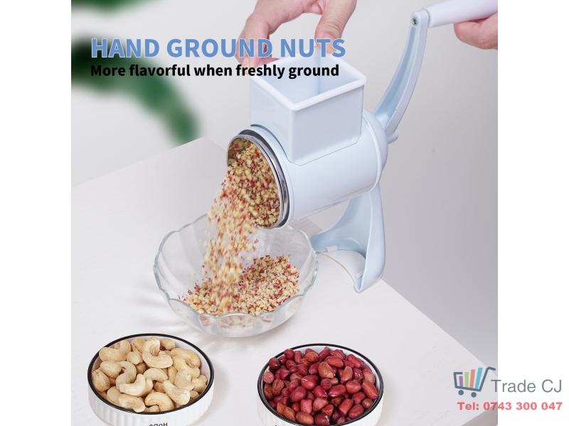 Set razatoare manuala cu prindere pe masa, 5 accesorii din inox, pentru nuci, legume, branzeturi, razatoare multifunctionala