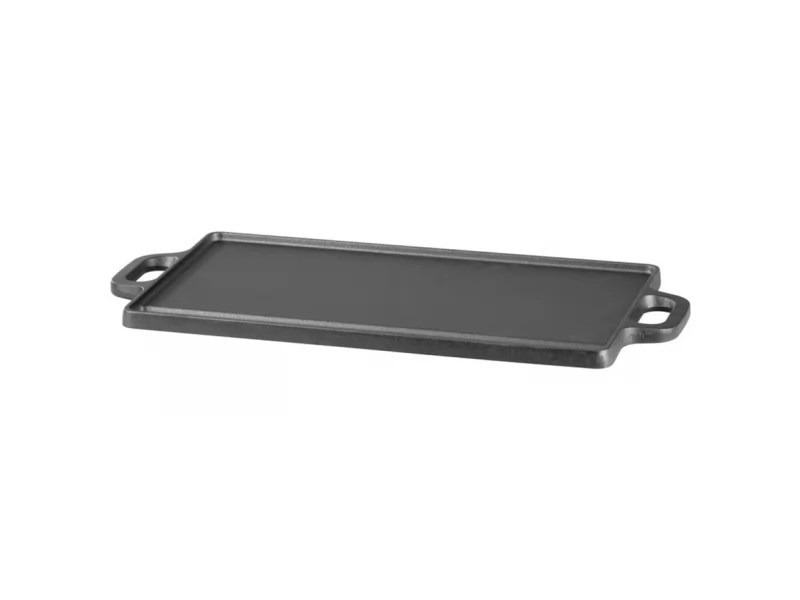 Plita reversibila din fonta pentru grill, 2 fete, compatibila gaz foc deschis sobe, cu manere, 50x23x1.5 cm, pentru carne, legume si camping