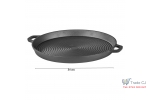 Plita rotunda din fonta pentru gratar, cu manere 34x3 Cm
