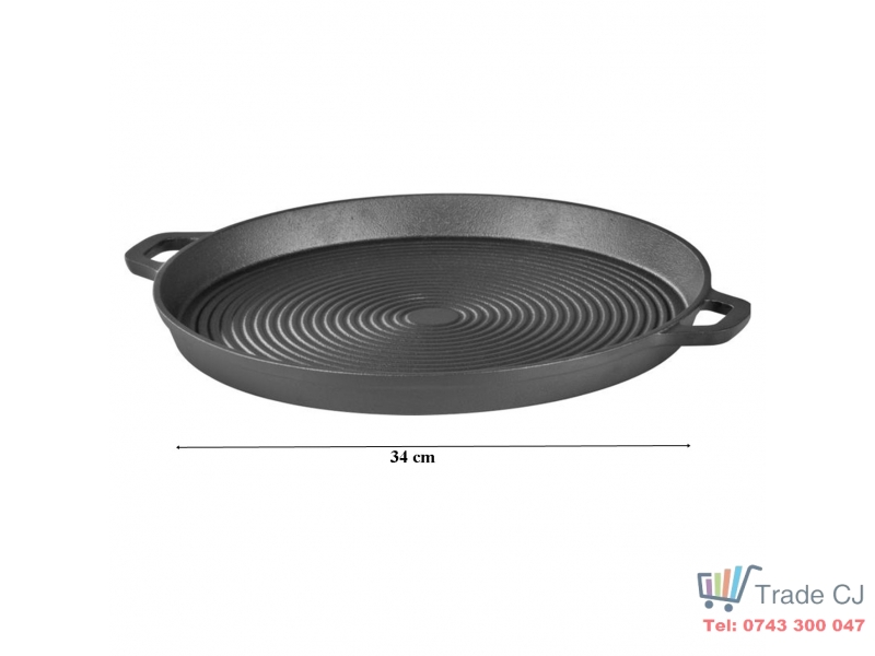 Plita rotunda din fonta pentru gratar, cu manere 34x3 Cm