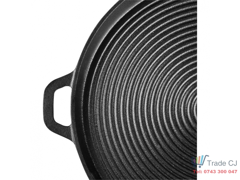 Plita rotunda din fonta pentru gratar, cu manere 34x3 Cm